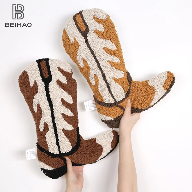 Cowboy Style Boot Decorative Cotton Pillow for Couch and Sofa | Home Decor Pillows