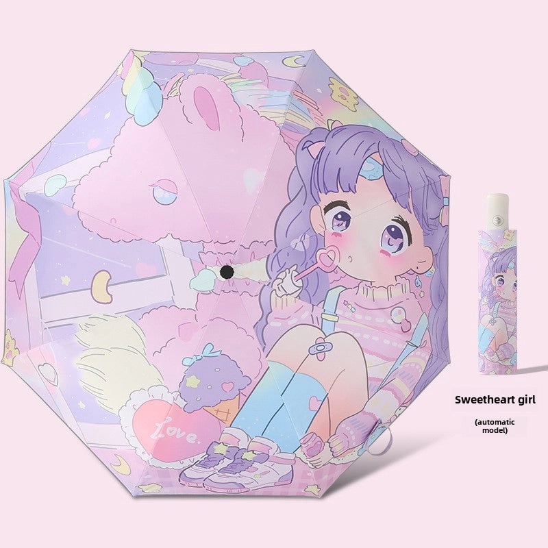 Kids Automatic Folding Umbrella with Anti-Rebound, Vinyl Material and Reflective Strip | Children's Umbrellas