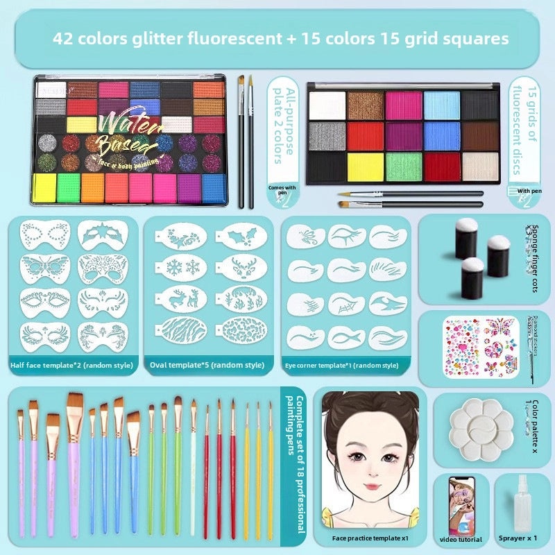12-Color Face Paint Set for Kids Water-Soluble Safe Halloween Body Makeup|Children's Face Paint & Body Art