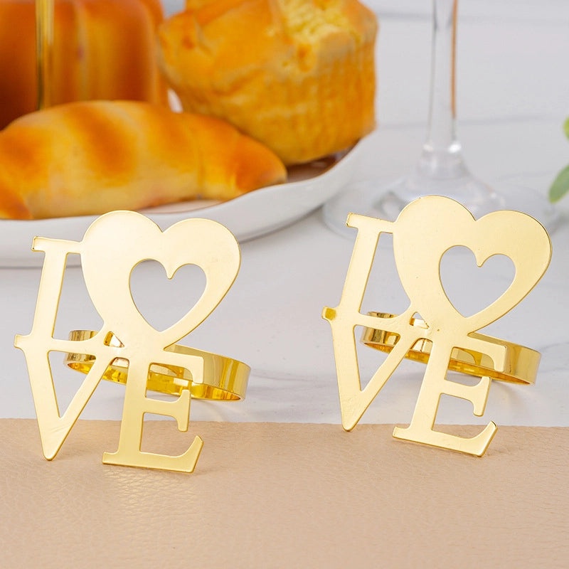 Elegant Red Heart Flower Stainless Steel Table Decoration for Valentine's Day | Home Decor