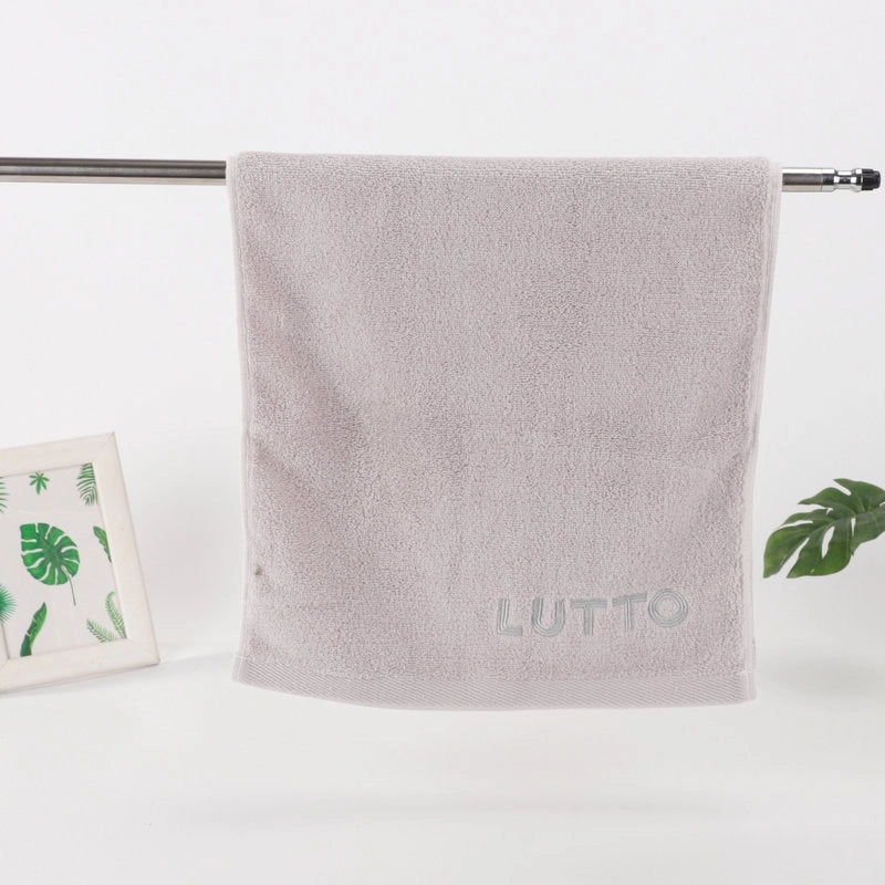 Pure Cotton Thickened Adult Face Towel with Watergrain Texture and Embroidered Logo|Home & Living Towels