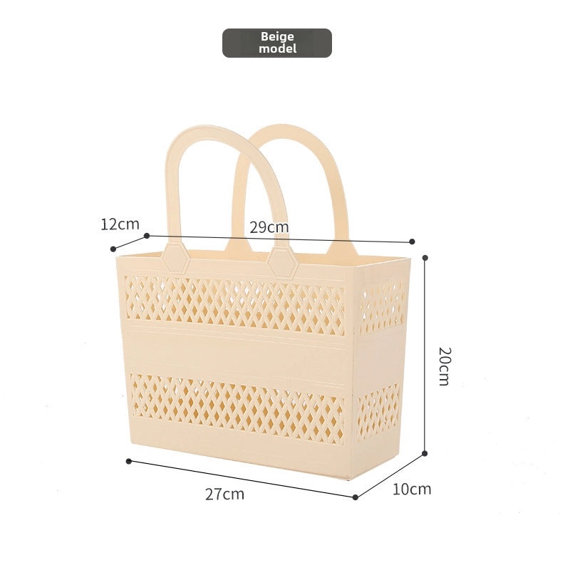 Large Plastic Hand-held Bathroom Storage Basket Hollow Laundry Basket|Home Storage & Organization