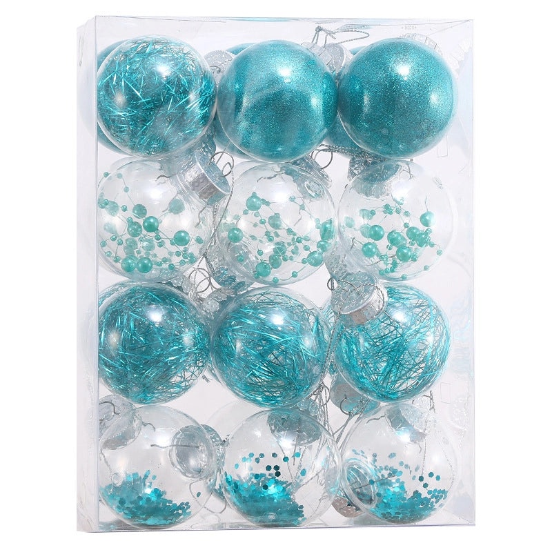 Set of 24 Transparent Plastic Christmas Balls 6cm & 8cm | Christmas Tree Decorations | Holiday Ornaments | Xmas Pendants | Festive Decor | Christ