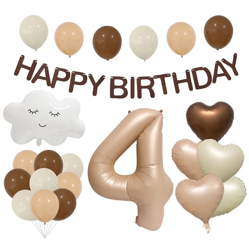 Birthday Party Heart Letter Balloons, Cute Minimalist Aluminum Foil Balloons for Indoor Outdoor Celebration|Party Decorations