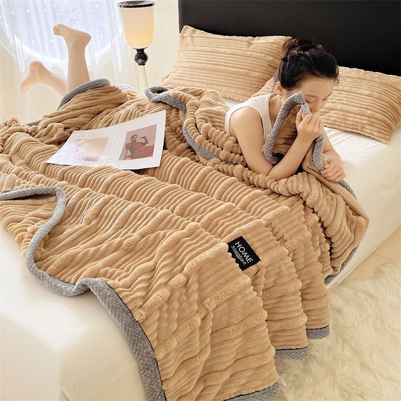 Cozy Heart-Shaped Animal Print Milk Fiber Blanket for Bedding | Home Textiles & Bedding