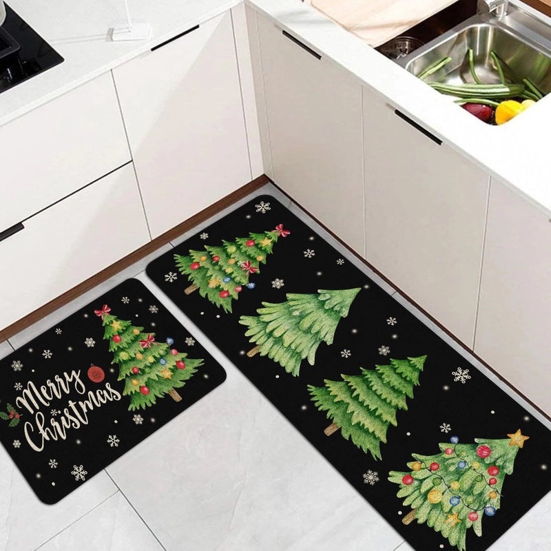 Festive Christmas Tree Polyester Rug|Home Decor & Carpets