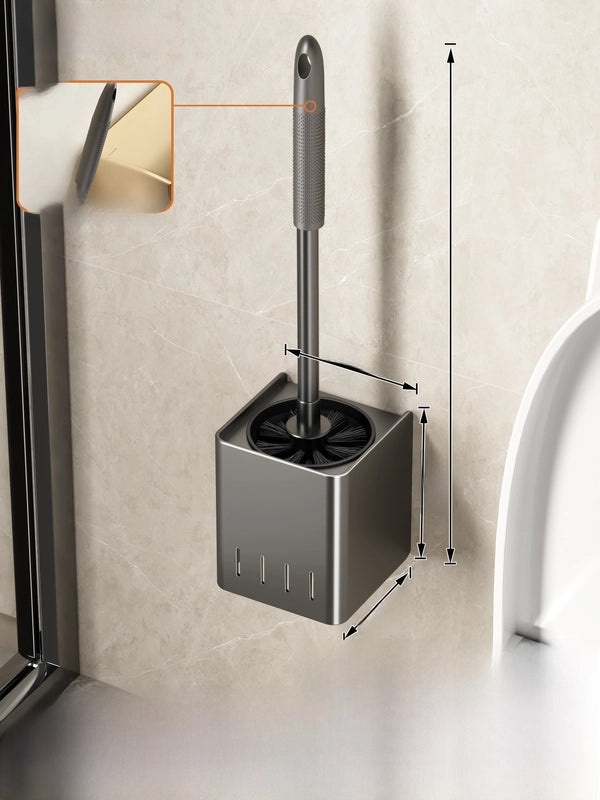 Light Luxury Wall-Mounted Toilet Brush with Storage Rack | Bathroom Accessories