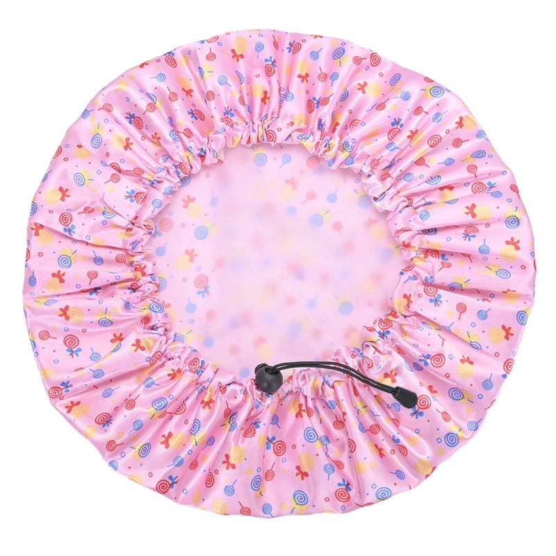 Vacation Waterproof Cartoon PE Shower Cap for Hair Protection|Bathroom Accessories