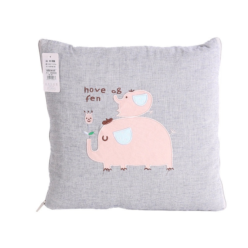 Cartoon House Pillow Quilt Multifunctional Dual-use Blanket and Pillow Two-in-One Soft Cozy Bedding|Home Textiles & Bedding