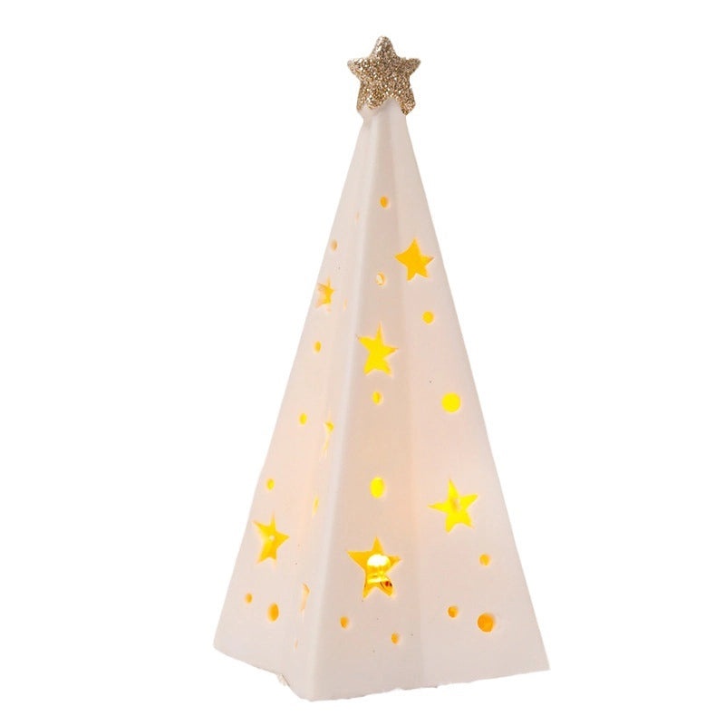 Festive Christmas Ceramic Figurines Solid Color Holiday Decorations|Home Decor