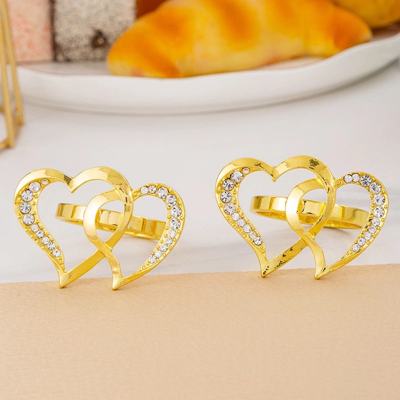 Elegant Red Heart Flower Stainless Steel Table Decoration for Valentine's Day | Home Decor