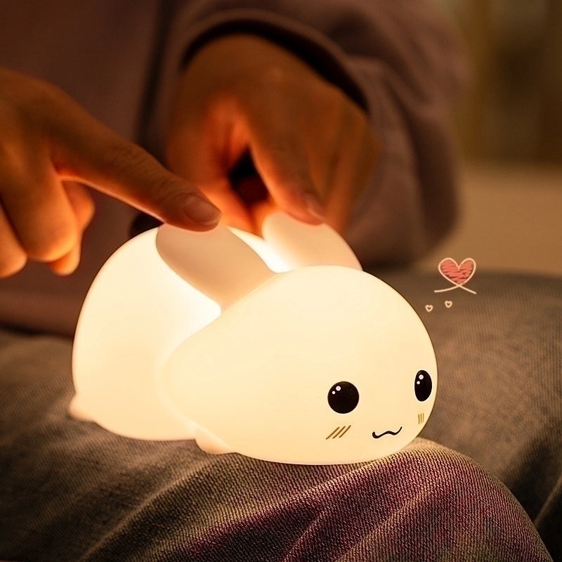 Adorable Rabbit Silicone Night Light for Indoor Use|Home Decor & Lighting