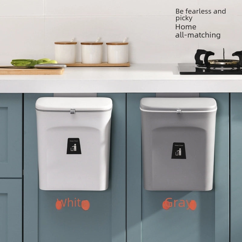 Kitchen Wall-Mounted Double Bucket Trash Bin with Inner Basket for Wet Waste Storage | Home & Kitchen Storage Solutions