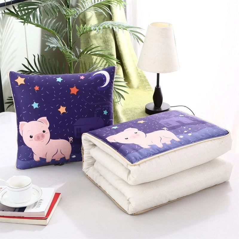 Custom Logo Pillow Quilt Dual-use Car Cushion & Sleeping Blanket Four-season Thin Blanket Gift Printing|汽车配件