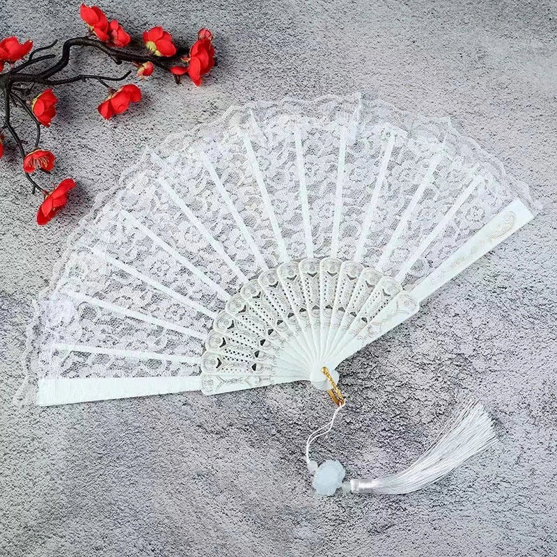 Classic Lolita Lace Folding Fan Dark Style Cheongsam Photo Prop Daily Home Use|Accessories & Fans