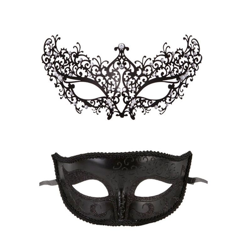 Cute Black Metal Wrought Iron Masks Set Multi-Diamond & Little Beauty Styles|Jewelry & Accessories