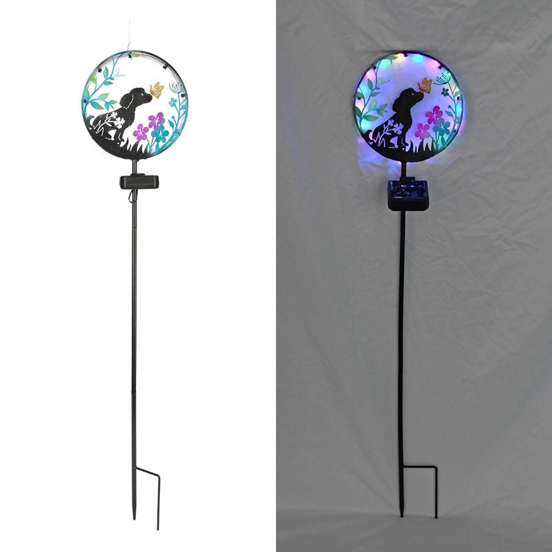 Solar Cat and Butterfly Iron Art Solar Lawn Lamp|Outdoor Garden Lighting