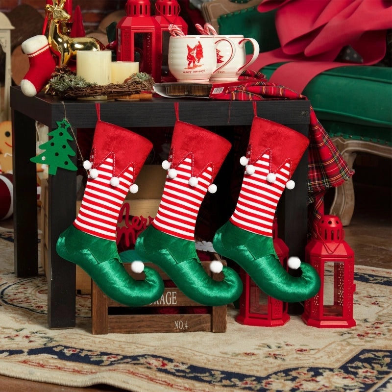 Christmas Nordic Cute Modern Stripe Holiday Party Socks|Festive Socks & Hosiery