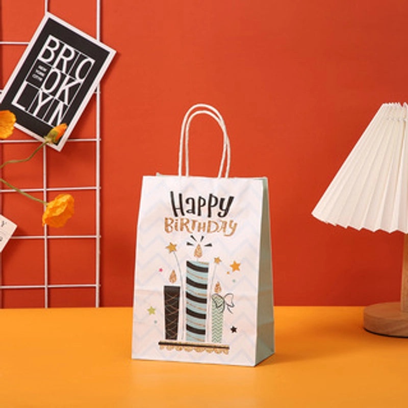 Classic Birthday Gift Bags with Letter Print|Party Supplies