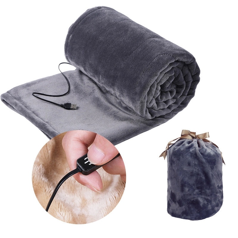 USB Electric Heated Blanket Portable Charging 5V Warm Shawl for Car Dormitory Outdoor Use|Heated Blankets & Shawls