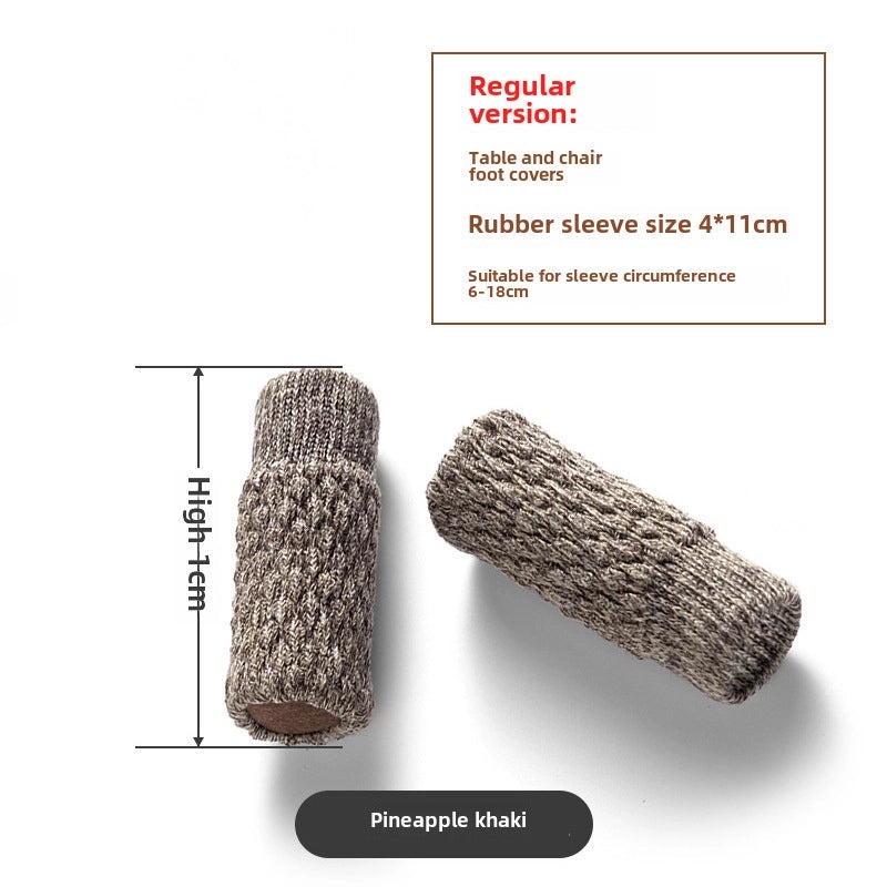 Knitted Silicone Wool Chair Foot Cover Thickened Non-slip Wear-resistant Floor Protector Felt Pad|Home Decor & Furniture Accessories