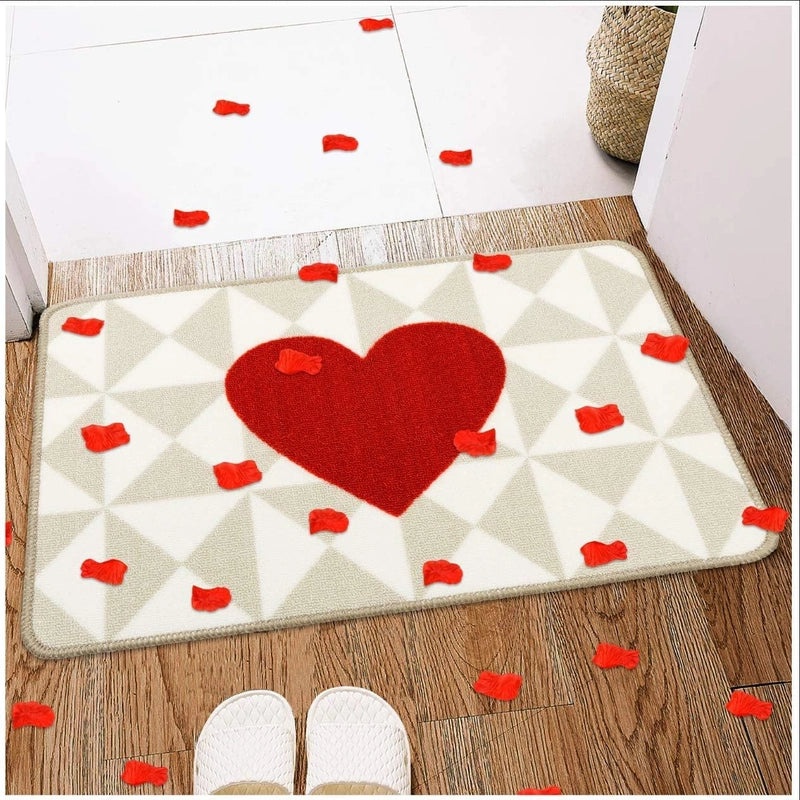 Valentine's Day Casual Elegant Letter Heart Shape Imitation Cashmere Polyester Bath Mat|Home & Bath Accessories