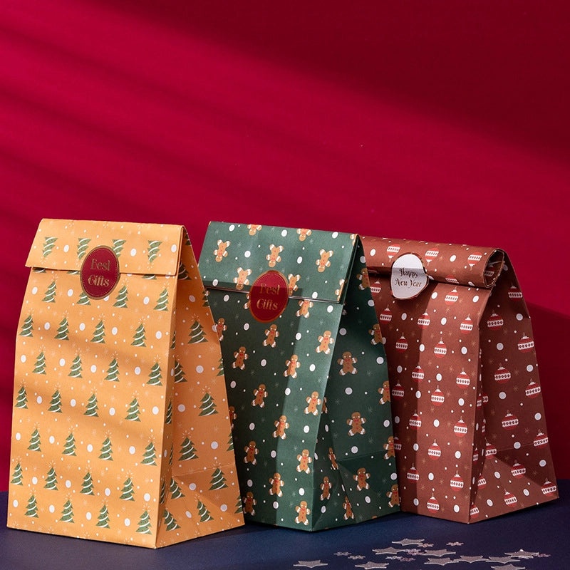 Christmas Geometric Holiday Gift Bags Cute Wrapping Supplies for Christmas Presents|Gift Bags & Wrapping Supplies