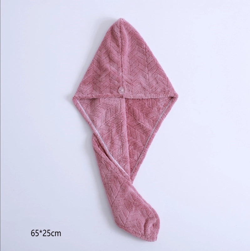 Classic Solid Color Coral Fleece Hair Towel Cap for Women | Hair Accessories