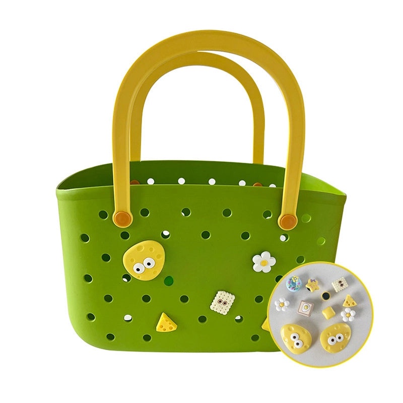 Dopamine Contrast Color Portable Bath Basket for Bathroom Storage and Vegetable Basket | Home Storage & Organization