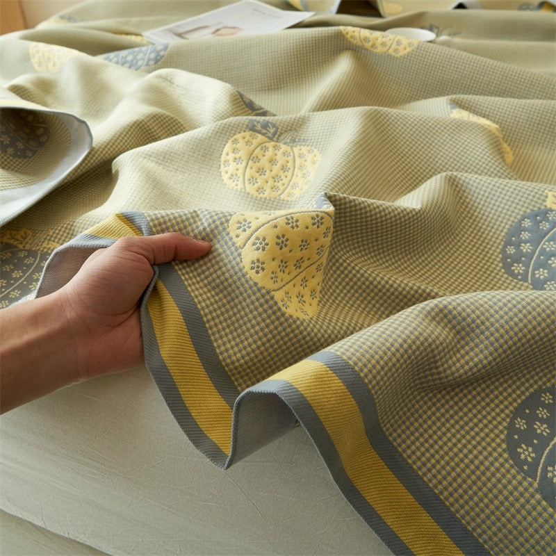 Premium Cotton Yarn-Dyed Jacquard Thick Eight-Layer Gauze Towel Blanket Summer Cooling Blanket | Home Textiles & Bedding