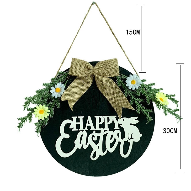 Easter Wreath 30cm Wooden Welcome Sign Door Pendant Spot Home Decoration Supplies|Home Decor