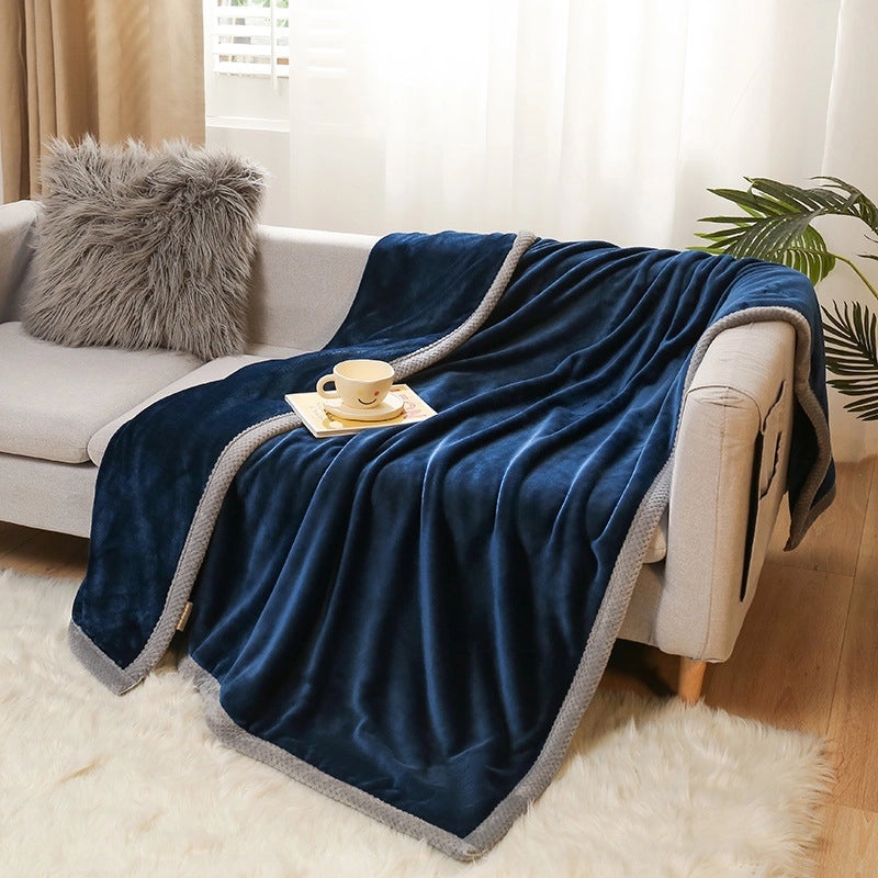 Thickened Autumn Winter Fleece Blanket Soft Coral Flannel Throw Air-conditioning Quilt Gift|Home & Living Bedding Blankets