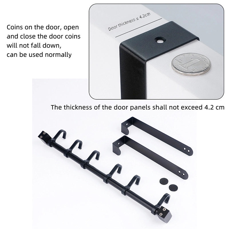 Punch-Free Space Aluminum Door Hook for Bedroom & Bathroom | Home Organization & Storage