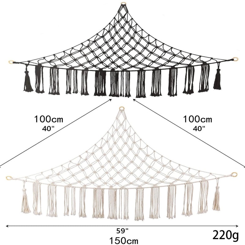 Bohemian Triangle Mesh Plush Toy Hammock Handwoven Lace Hanging Storage Organizer|Home & Living Storage