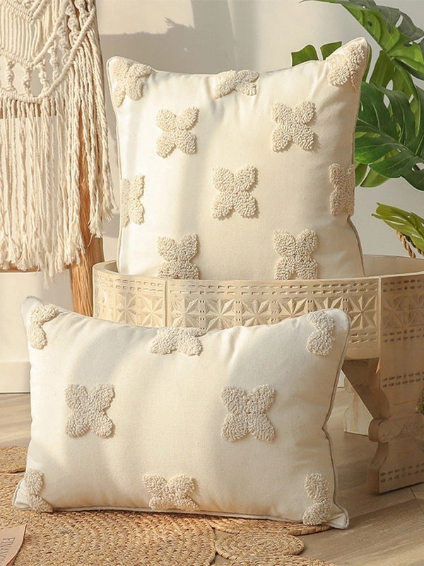 Light Luxury Embroidered Daisy Floral Pillow Case Detachable Washable Square Cushion for Home and Bay Window|Home Decor Pillows