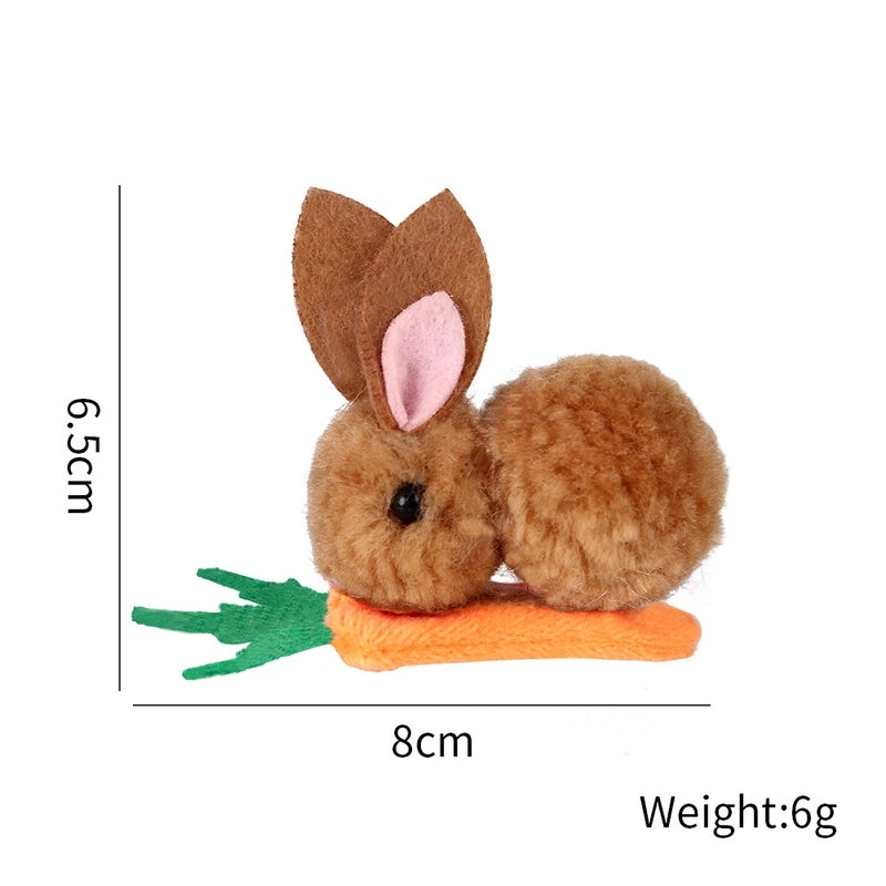 Easter Bunny Carrot Plush Hairpin Cute Festival Party Accessory 1 Piece|Party Supplies