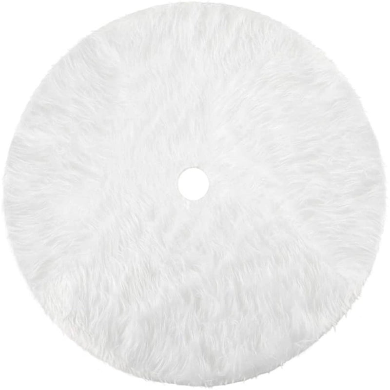 White Snowflake Christmas Tree Skirt Plush Holiday Decoration Cover for Tree Base | Christmas Tree Accessories