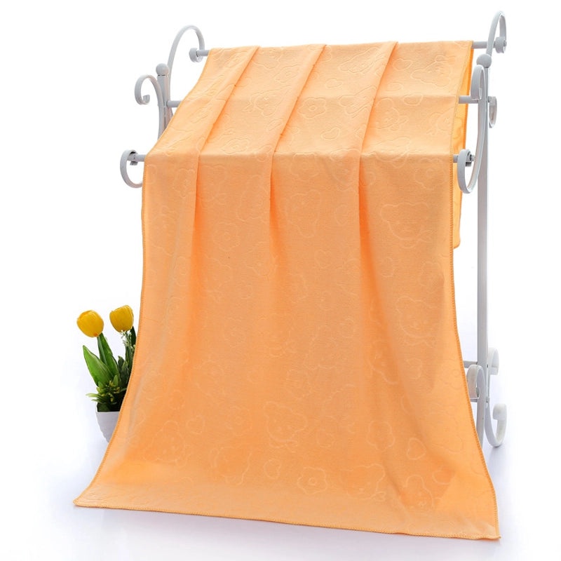 Embossed Bear Quick-Dry Small Microfiber Towel 75x35cm Absorbent Gift Towel|Home & Kitchen Textiles