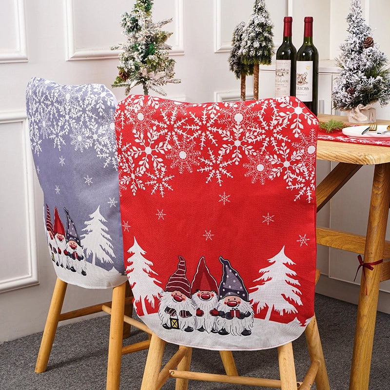 Minimalist Snowflake Chair Cover for Christmas Holiday Daily Use|Home Decor and Seasonal Accessories