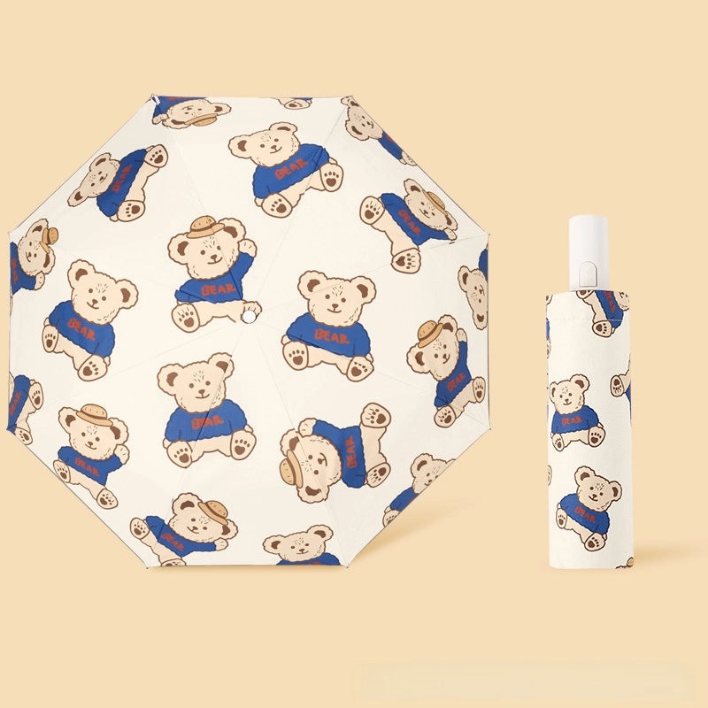 Kids Safety Anti-Rebound Folding Umbrella Cartoon Design Full Automatic Portable Dual-Use for Boys and Girls|Children's Umbrellas