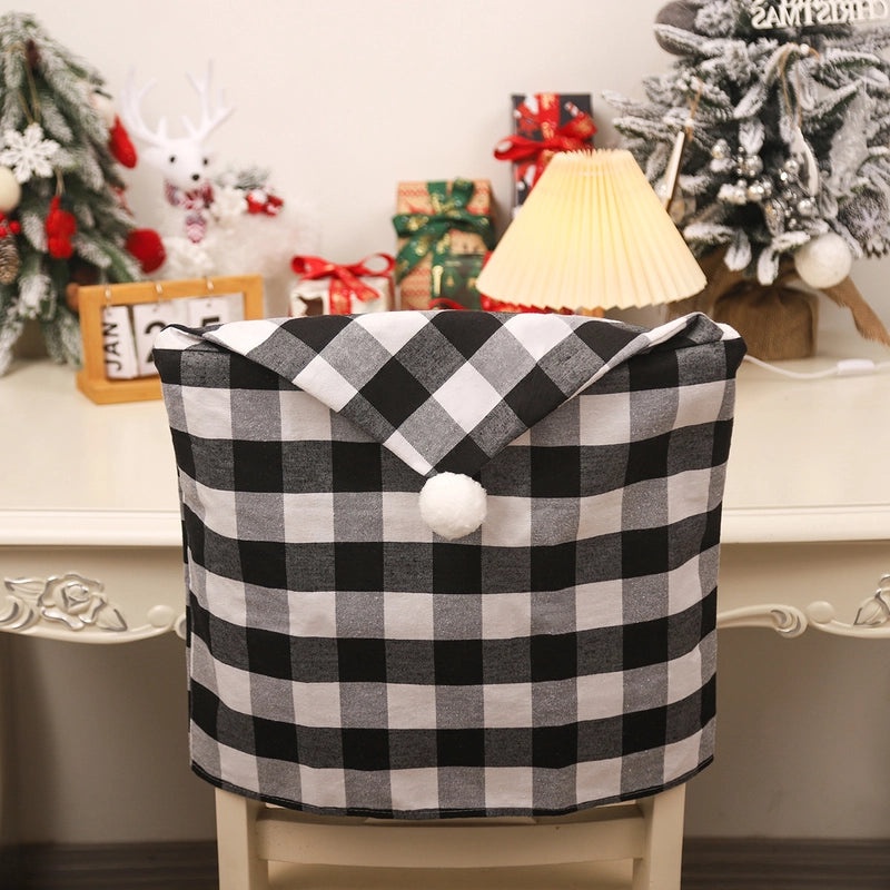 Nordic Christmas Plaid Chair Cover for Holiday Party | Home Decor & Party Supplies