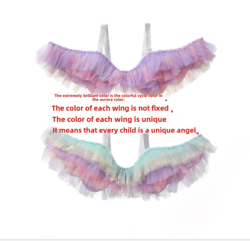 Rainbow Angel Wings for Girls Back Decoration Kids Princess Fairy Costume Props Small Accessories|Children's Dress Up & Role Play Accessories