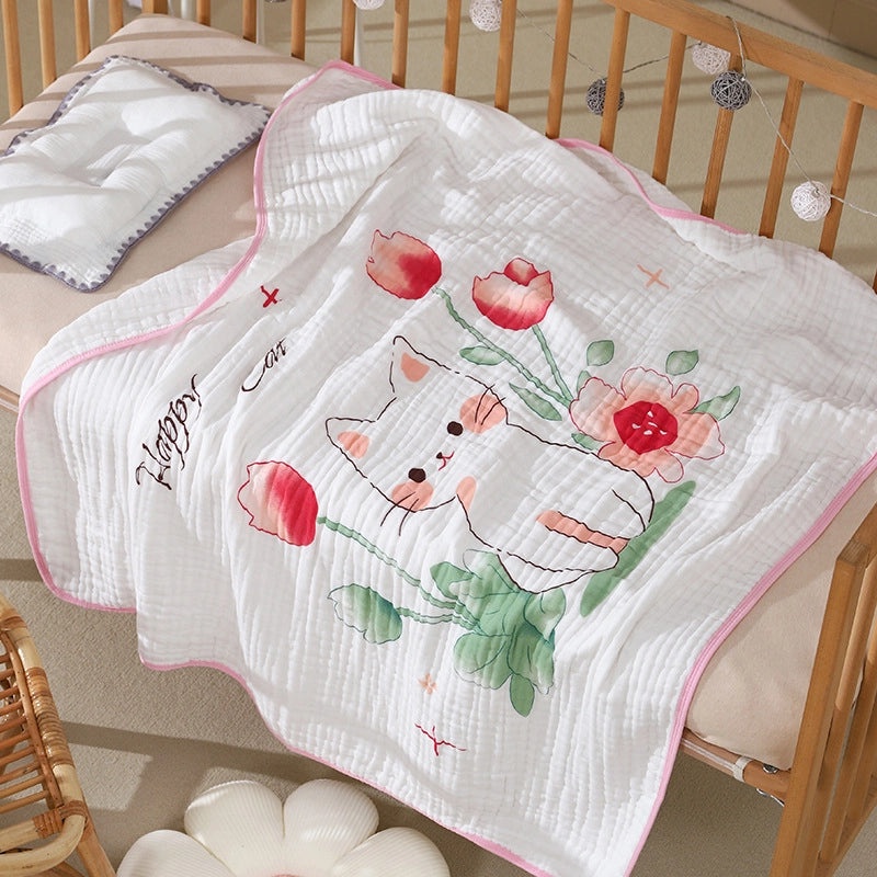 Newborn Baby Soft Cotton Bath Towel Absorbent Gauze Wrap Summer Lightweight Quilt|Baby Bath & Towels