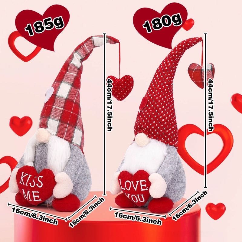 Valentine's Day Plaid Heart Cartoon Rudolph Doll Cute Cloth Decoration Party Supply|Home Decor