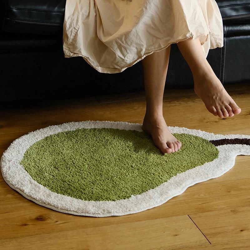Cute Pear Pattern Soft Polyester Bath Mat for Bathroom|Home & Living Bath Rugs