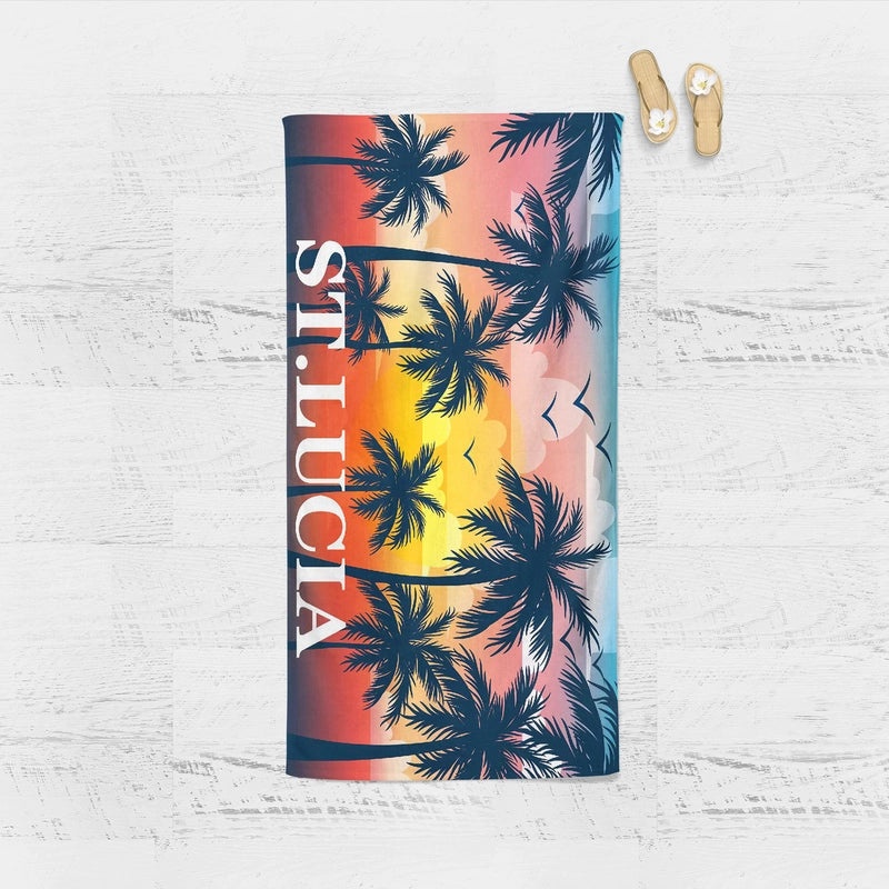 Double-sided Velvet Quick-dry Printed Beach Towel Custom Gym Yoga Sweat Towel|Beach Towels & Gym Accessories