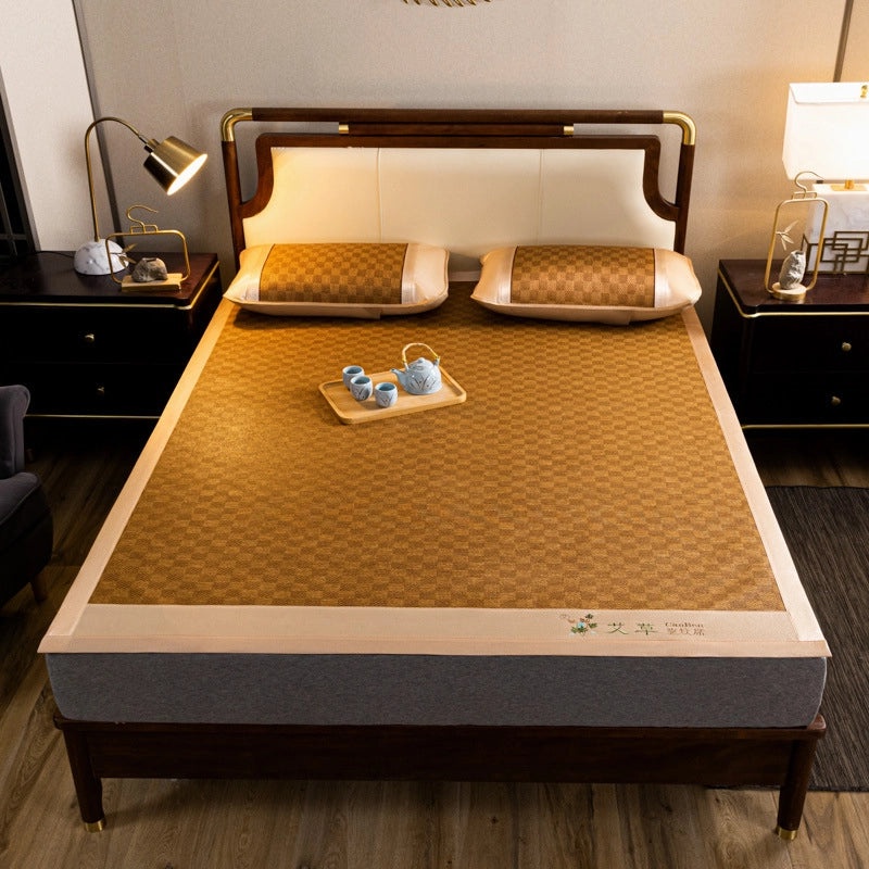 Artemisia Mat Ice Silk Cooling Mat Foldable Rattan Grass Mat for Mother and Baby Summer Air-conditioning Mat | Home & Living Rugs & Mats