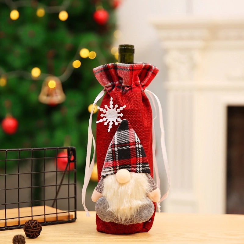 Christmas Forest Doll Wine Bottle Cover Gift Bag Set for Bar Restaurant Decoration|Home Decor & Party Supplies