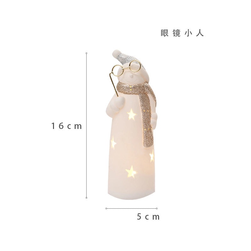 Festive Christmas Ceramic Figurines Solid Color Holiday Decorations|Home Decor