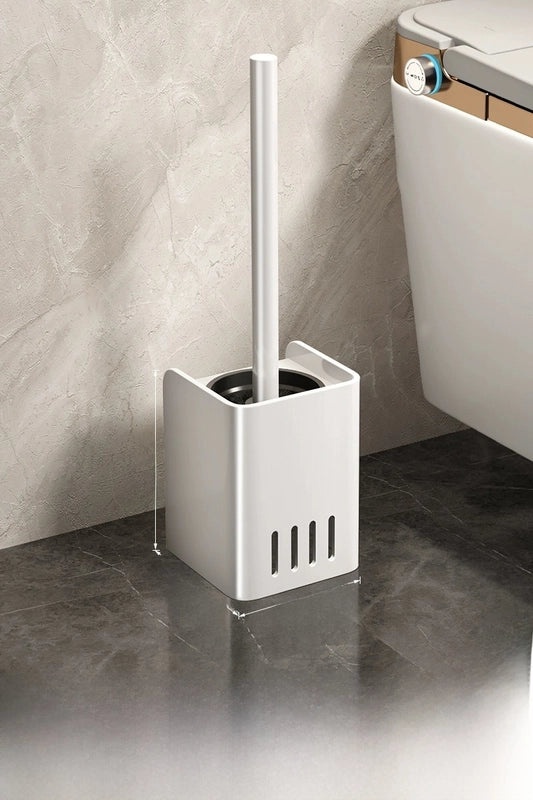 Light Luxury Wall-Mounted Toilet Brush with Storage Rack | Bathroom Accessories